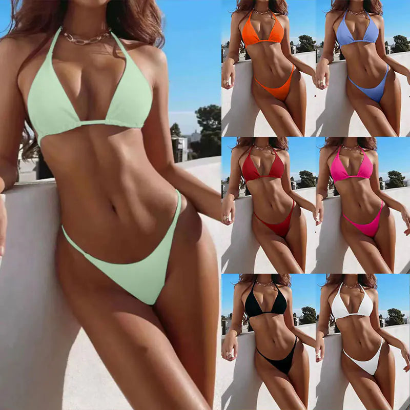 2020 Triangle Cut-Out Bikini with Neck Tie Design