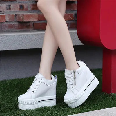 Elevated Casual Canvas Lace-Up Sneakers for Women