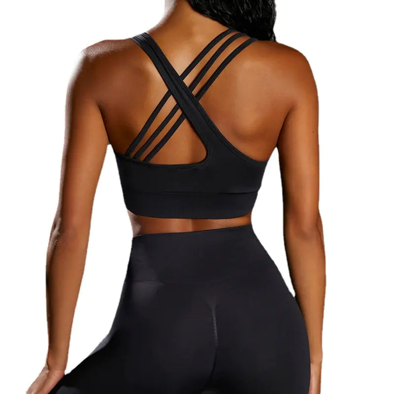 Seamless Knit Sports Bra and High-Waist Yoga Set