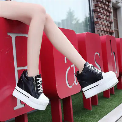 Elevated Casual Canvas Lace-Up Sneakers for Women
