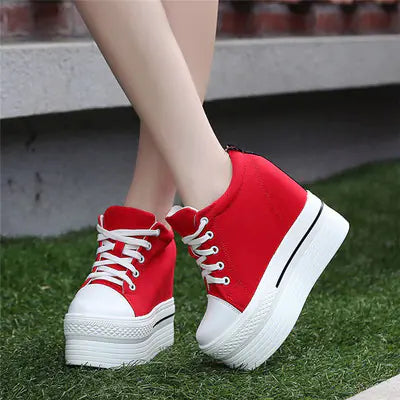 Elevated Casual Canvas Lace-Up Sneakers for Women
