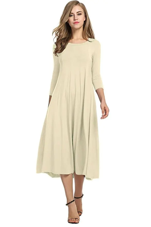 New Long Sleeve A-Line Dress in Multiple Colors