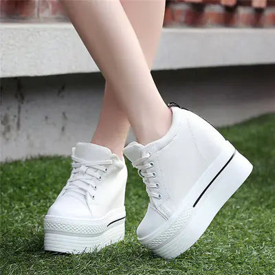 Elevated Casual Canvas Lace-Up Sneakers for Women