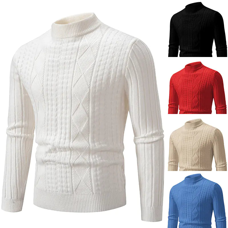 Men's Woven Casual Pullover Sweater Top