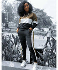 Casual Color Block Sportswear Set