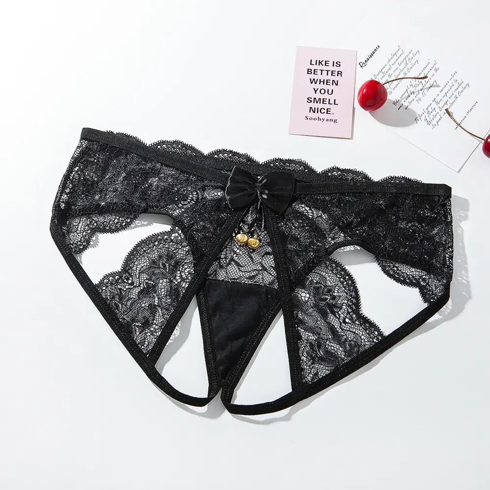 Lace Black Temptation Women's Lingerie with Bells