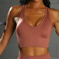 Seamless Knit Sports Bra and High-Waist Yoga Set