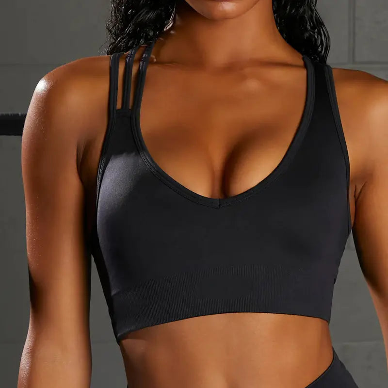 Seamless Knit Sports Bra and High-Waist Yoga Set