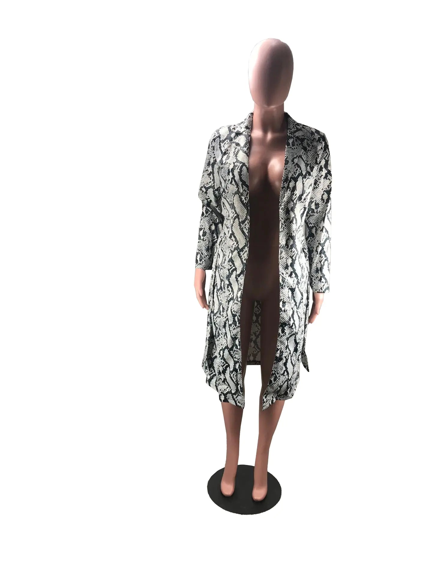 L8099 Women's Digital Print Outerwear Coat