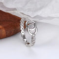 925 Sterling Silver Interlocking Zircon Ring (One)