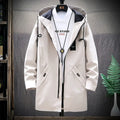 Men's Casual Mid-Length Loose Hooded Trench Coat