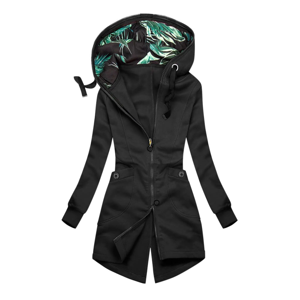 Ladies Hooded Zip Cardigan Casual Jacket