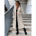 Thickened Leather Trench Coat for Autumn and Winter