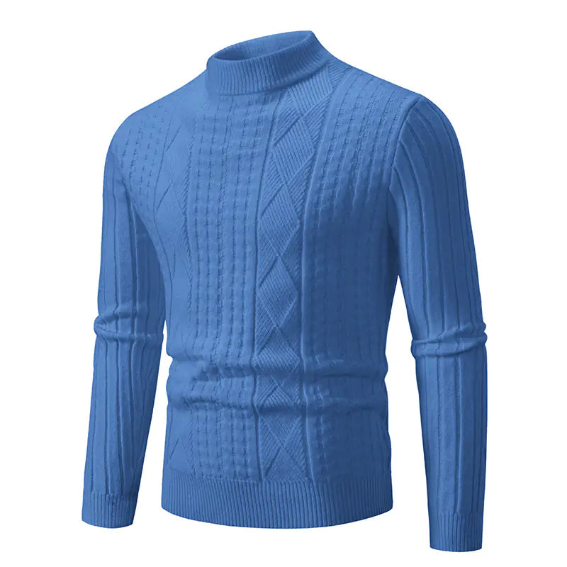 Men's Woven Casual Pullover Sweater Top