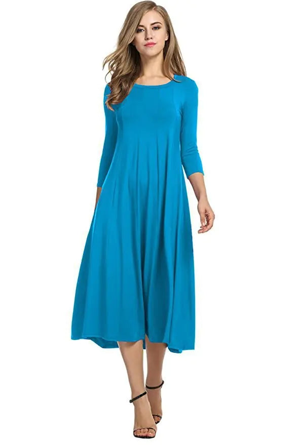New Long Sleeve A-Line Dress in Multiple Colors