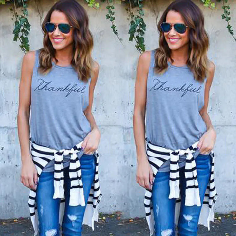 2019 Spring Women's Loose Fit Round Neck Tank Top