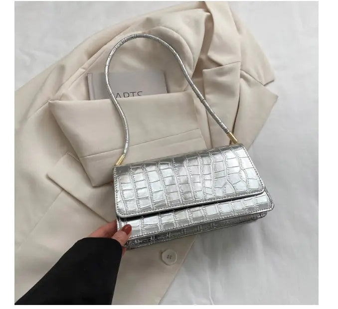 Autumn Pattern Chain Tote Bag - Vintage Square Shoulder Bag