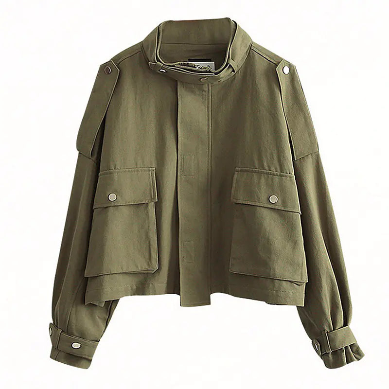 Women's Short Utility Jacket - Korean Style Spring/Fall